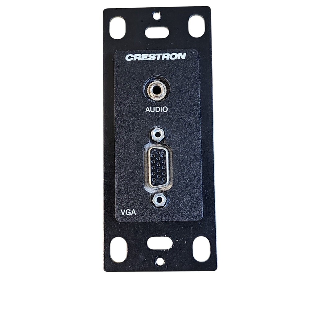 Crestron MP-WP130-B Media Wall Plate VGA Mini-TRS Stereo Audio Black 6503178
